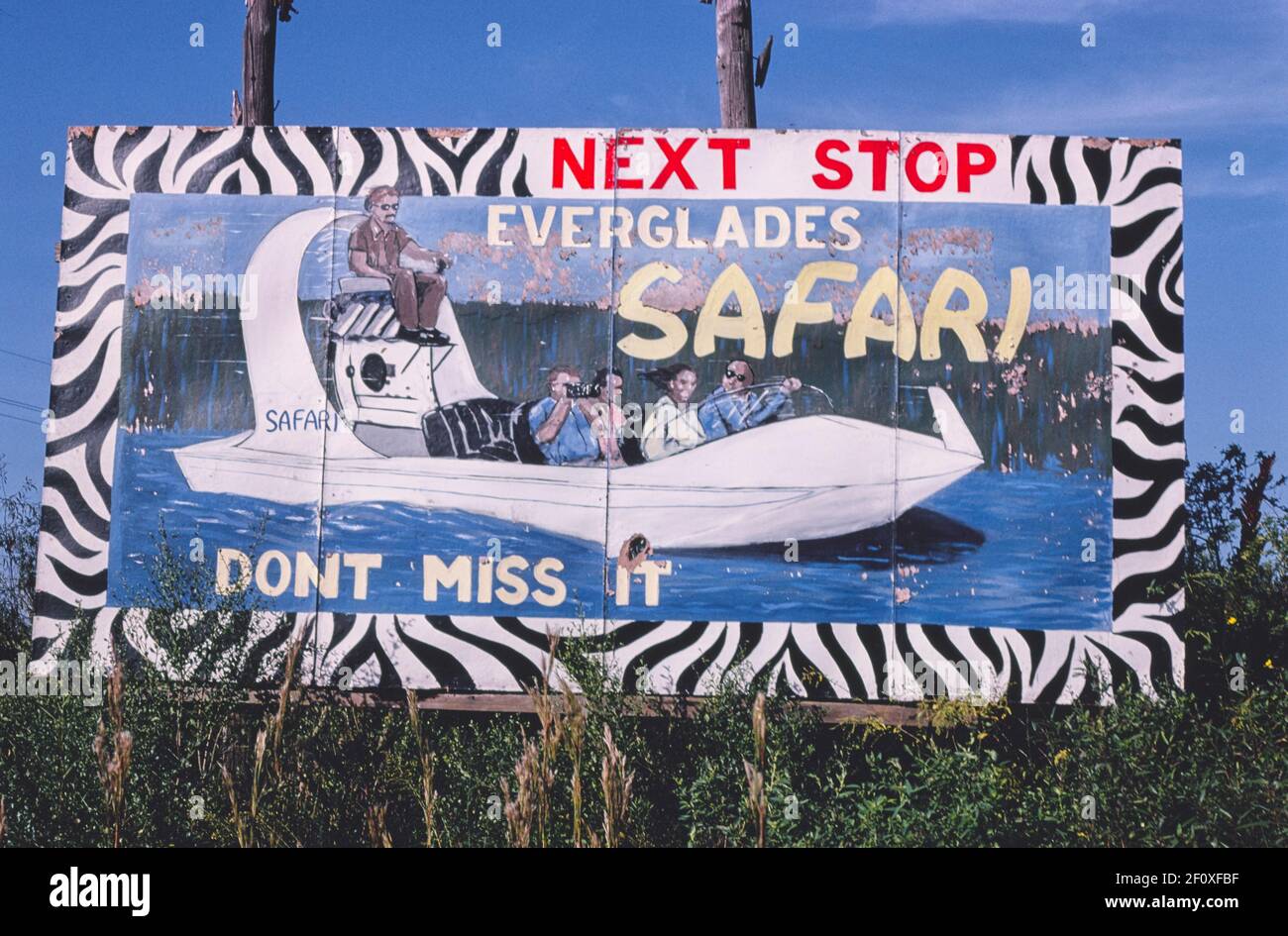 Everglades Safari billboard Route 41 Dade County Florida ca. 1980 Stock Photo