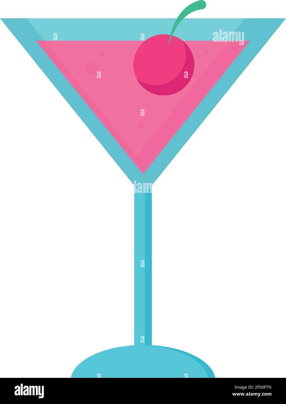 pink martini cocktail with cherry Stock Vector Image & Art Alamy