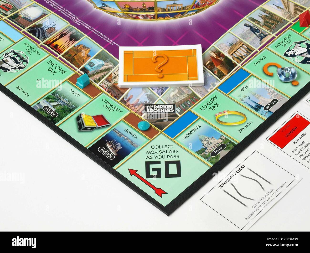 "Monopoly Here & Now The World Edition", seen here in a Monopoly hand