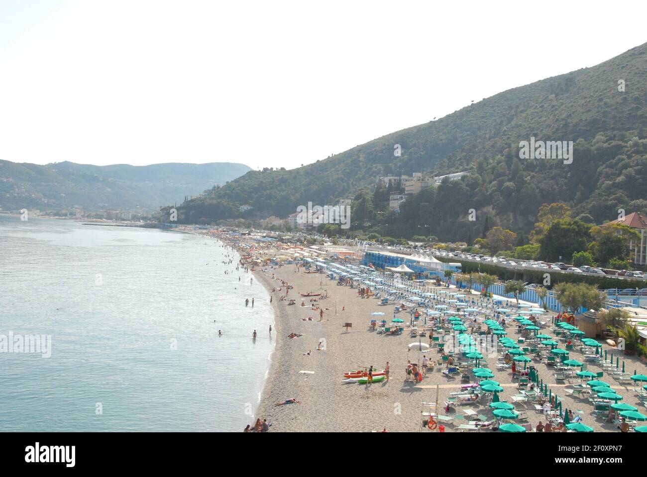 Seaside Spotorno, Ligurian coast - Italy Stock Photo