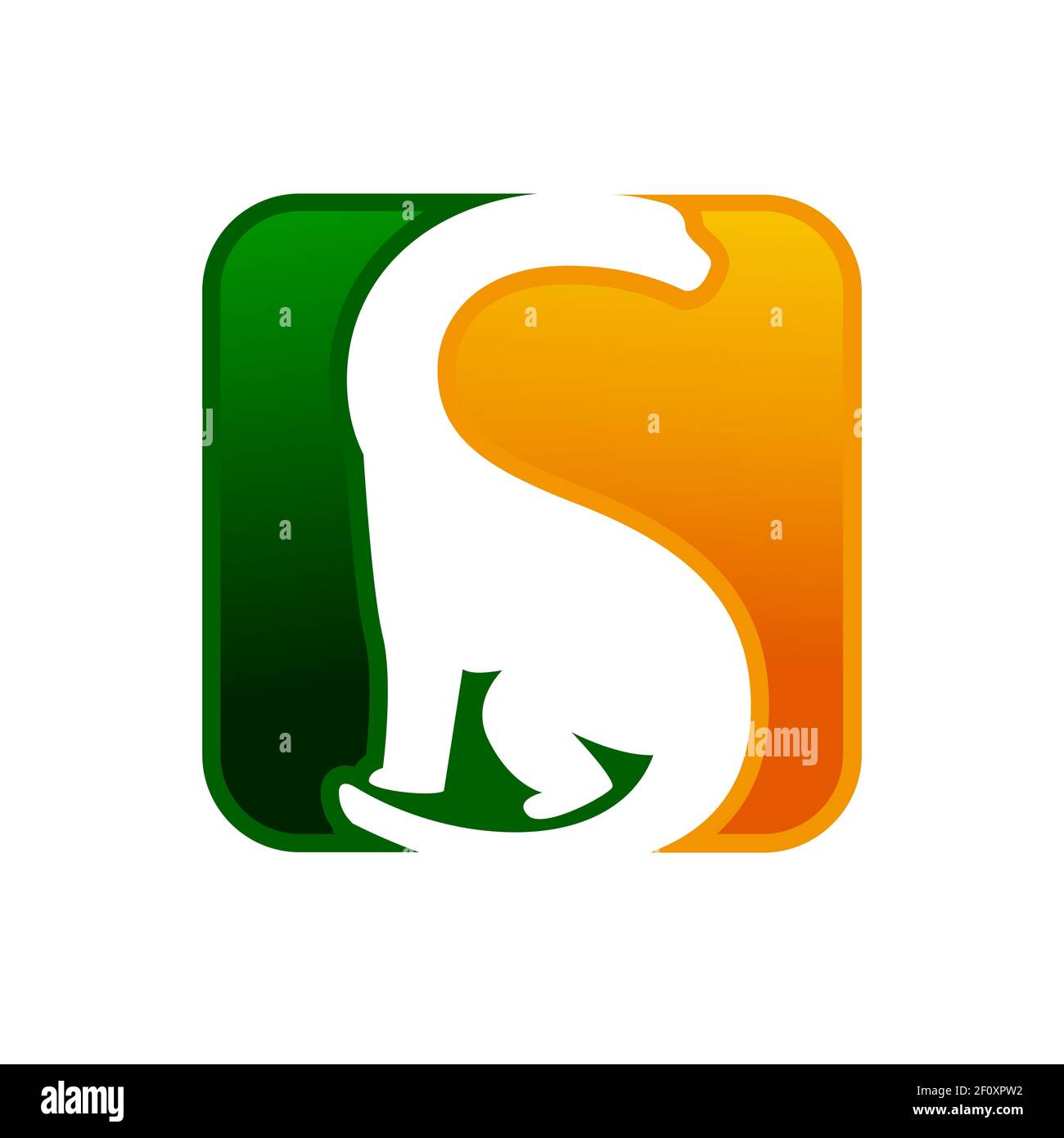 Silhouette of Dinosaurs on the square shape for element design. Vector illustration EPS.8 EPS.10 Stock Vector