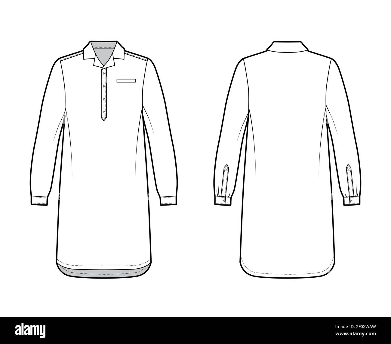 Nightshirt dress Sleepwear Pajama technical fashion illustration