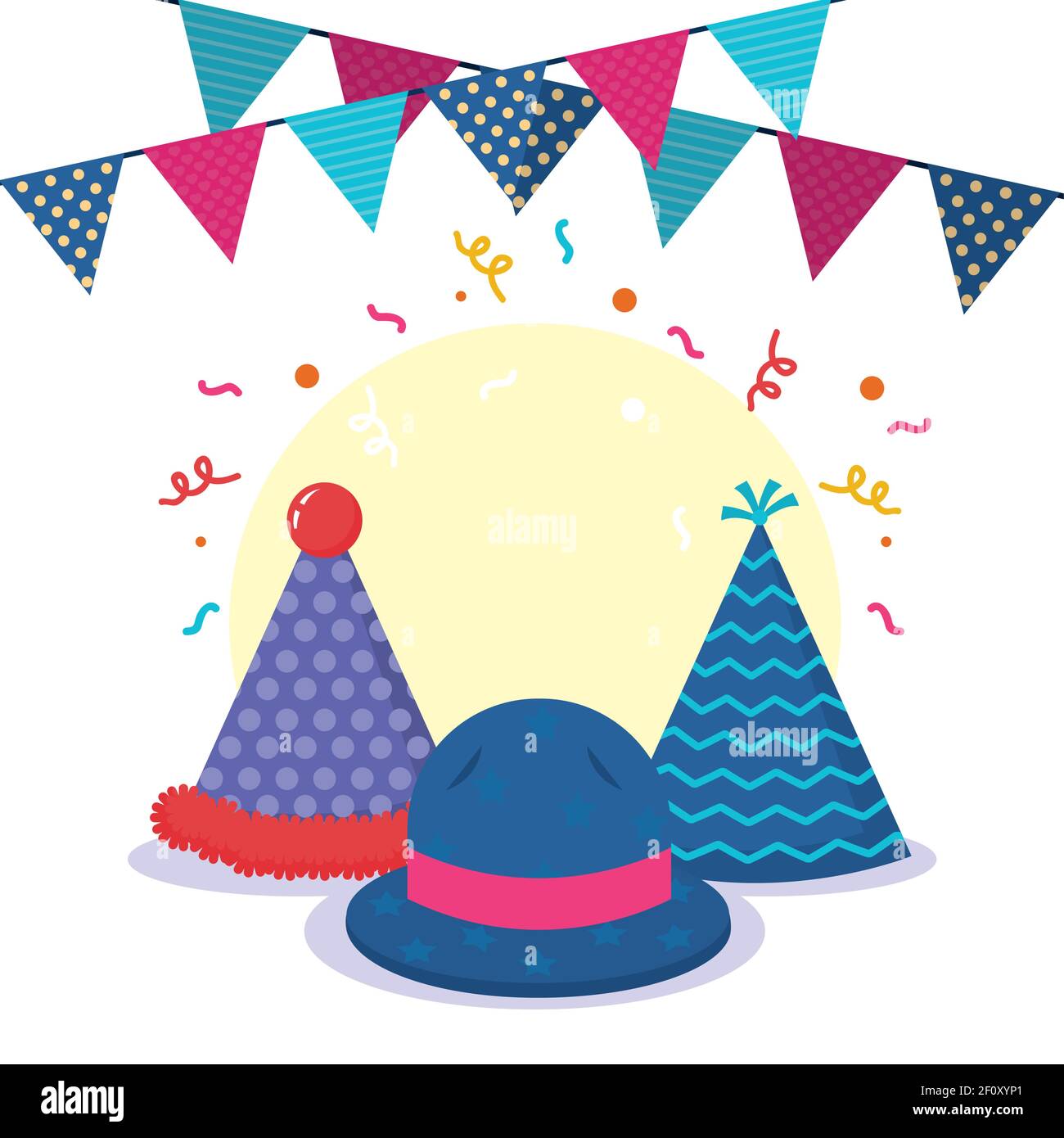 birthday party hats and pennants Stock Vector Image & Art Alamy