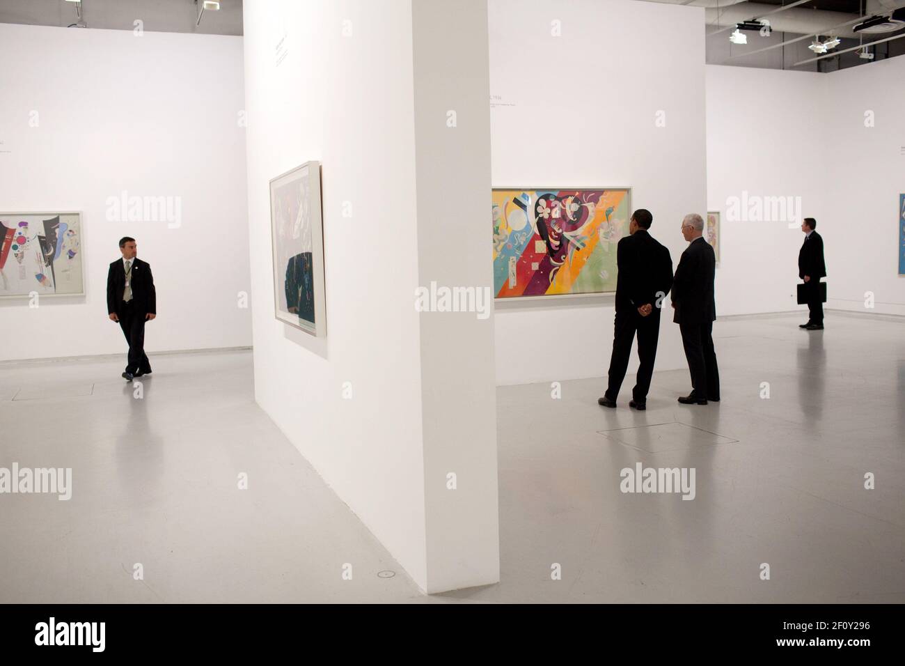 President Barack Obama tours the Pompidou Centre modern art museum in Paris, June 6, 2009 Stock Photo