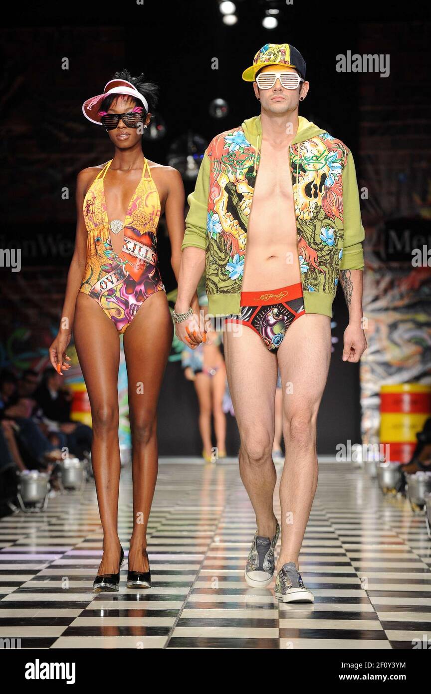 13 October 2008 - Culver City, California. Ed Hardy Presents Street Fame By  Christian Audigier Spring 2009 fashion show during Mercedes-Benz Fashion  Week held at Smashbox Studios. Photo Credit: Giulio Marcocchi/Sipa Press./ hardy