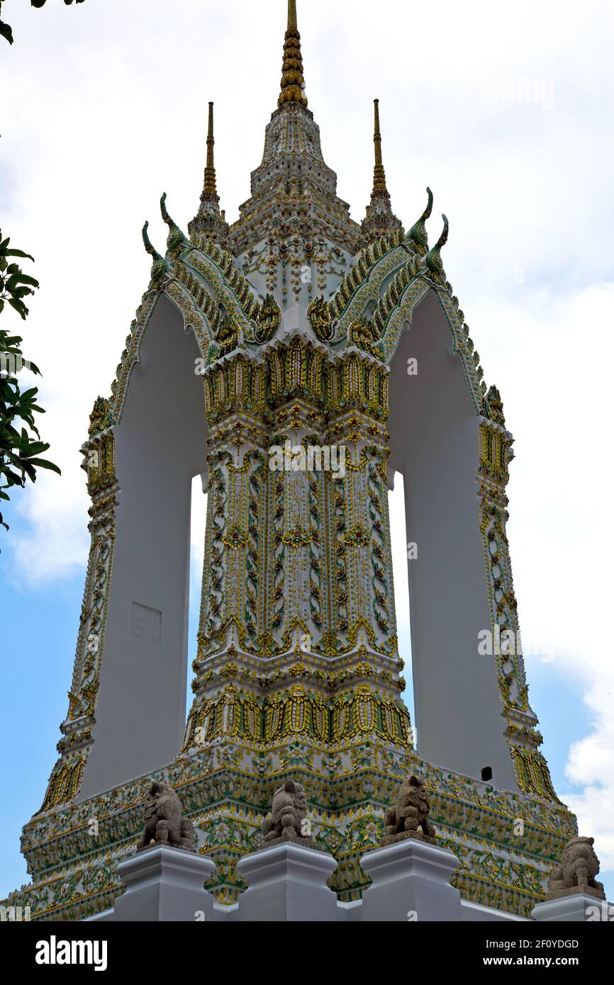Thailand asia bangkok rain temple abstract leaf mosaic Stock Photo - Alamy