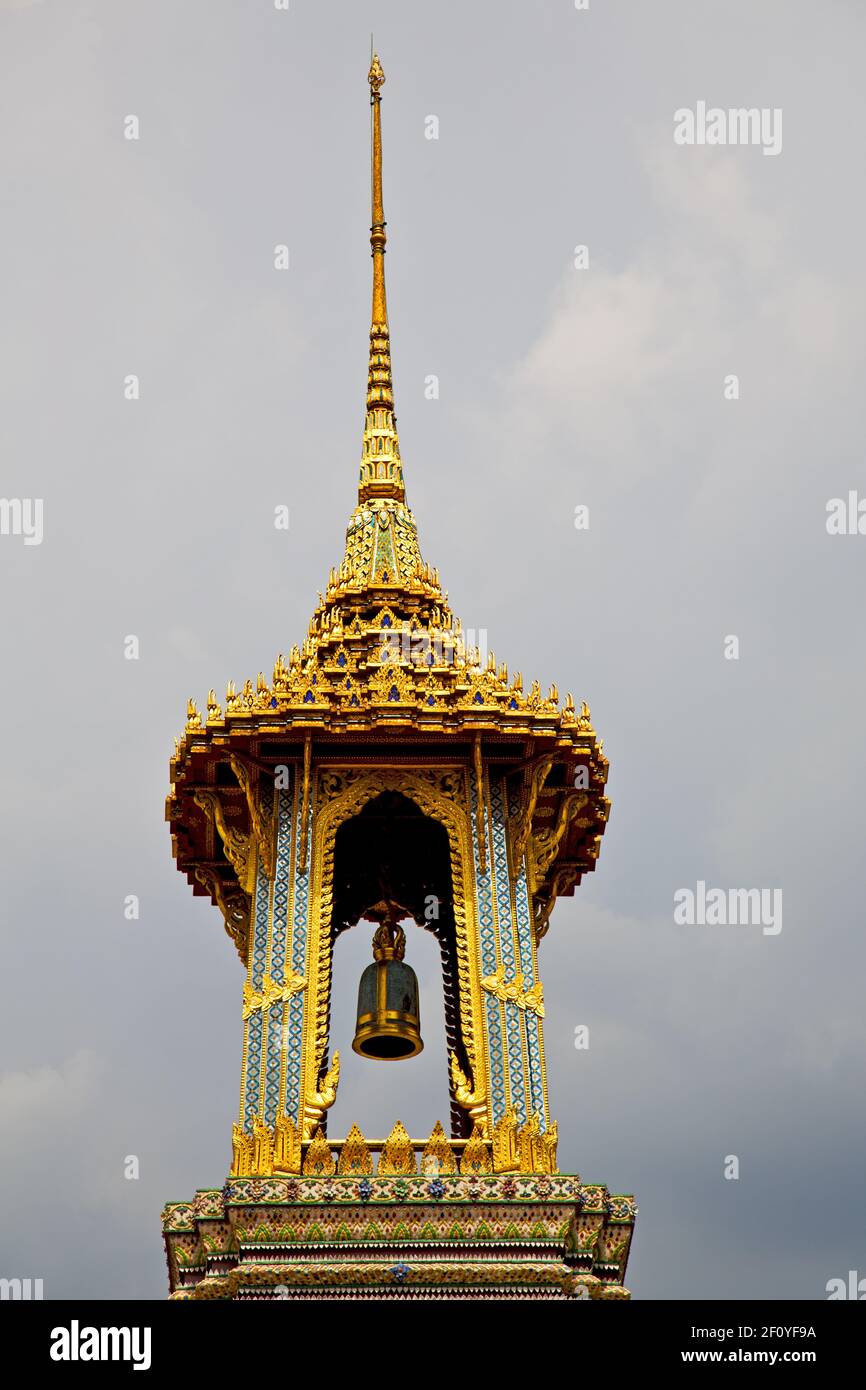 Thailand asia bangkok rain temple abstract bell tower Stock Photo - Alamy