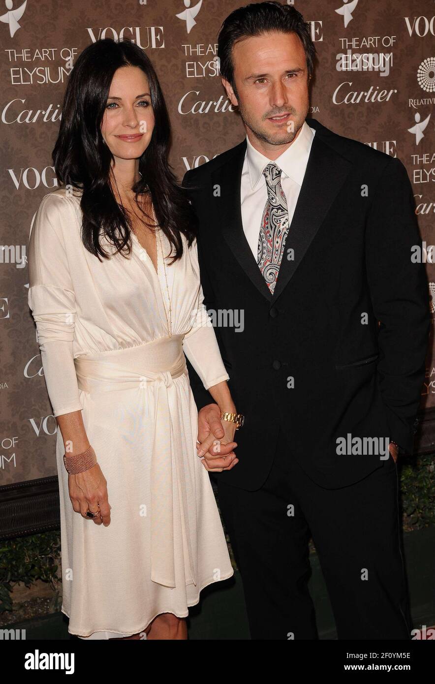 David Arquette and wife Courteney Cox Arquette. 10 January 2008, Santa