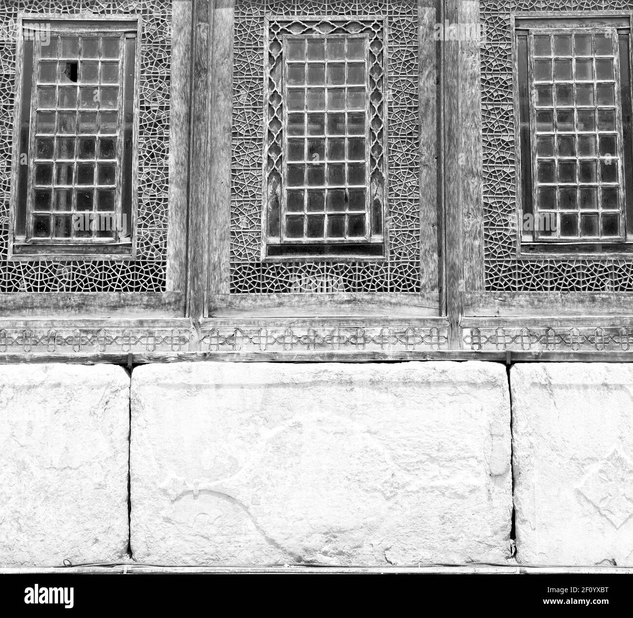 In iran  the old   architecture   window Stock Photo