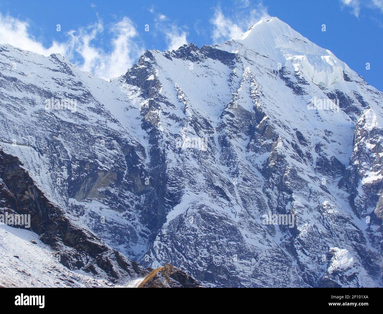 Snow-capped mountains in Nepal’s Annapurna range (Annapurna Himal Stock ...
