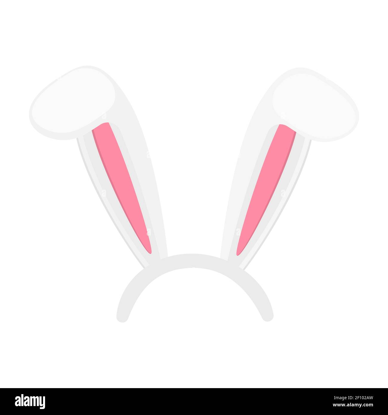 Easter bunny ears mask isolated on white background. Bent rabbit ears ...