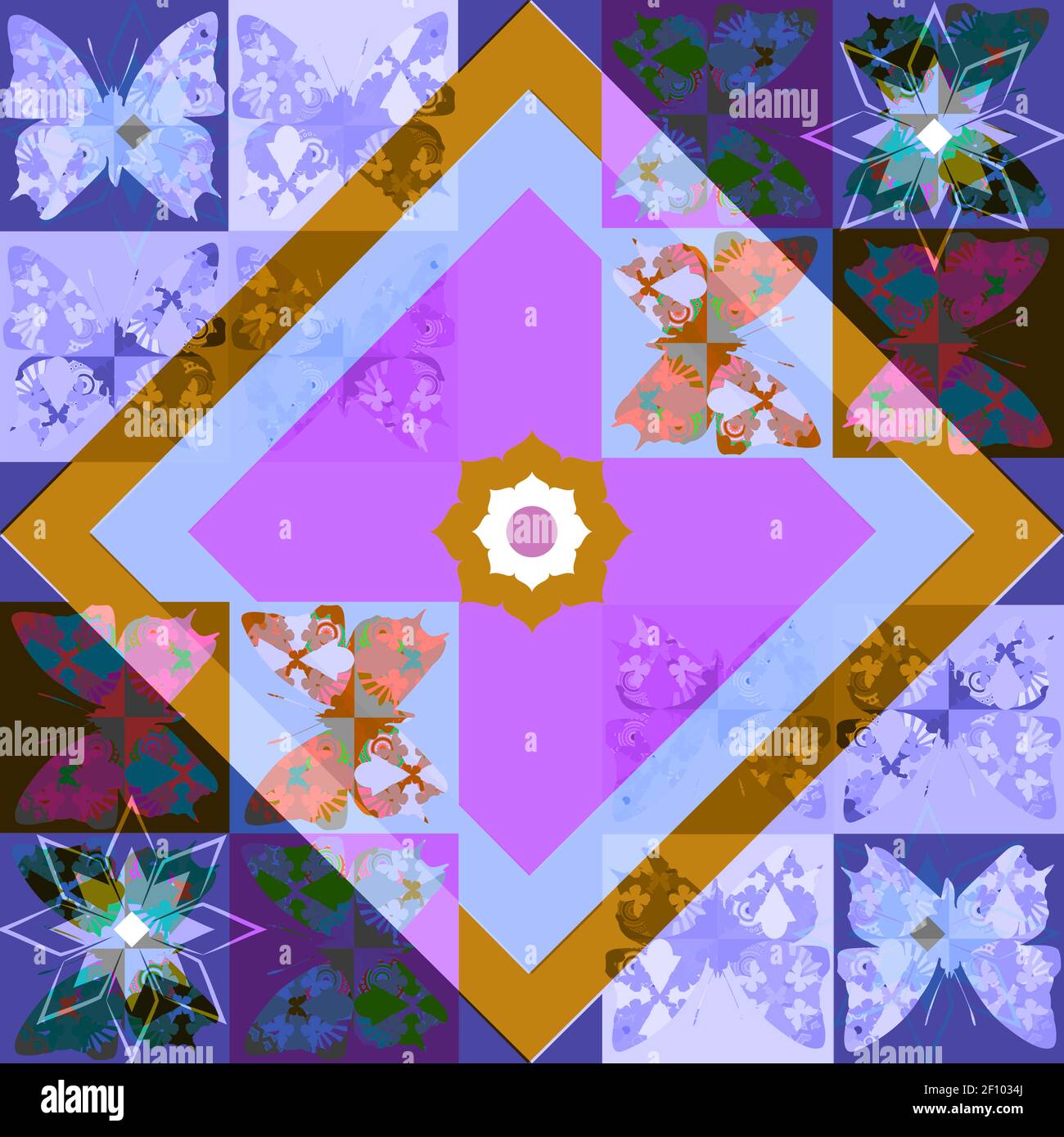 Graphic patchwork consisting of simple geometric shapes, patterns ...