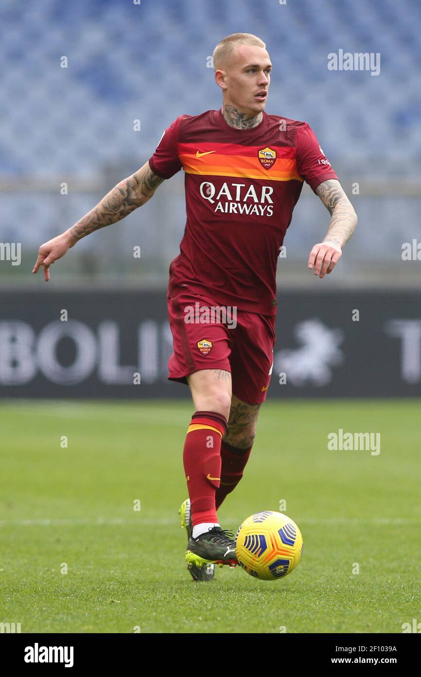 Paulo Dybala of A.S. Roma and Kevin Johannes Willem Strootman of Genoa CFC  during the Coppa Italia eighth-final between A.S. Roma vs Genoa C.F.C on Ja  Stock Photo - Alamy