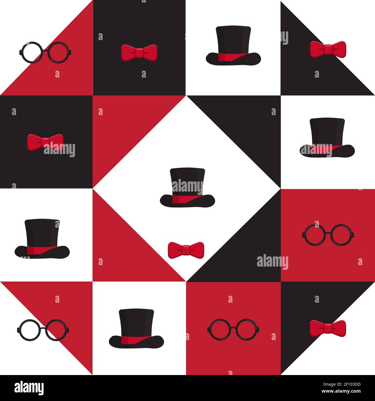 Graphic patchwork consisting of simple geometric shapes, patterns ...