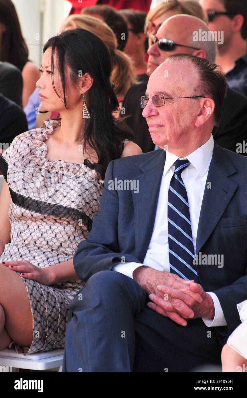 Rupert Murdoch and wife Wendi. 21 April, 2009, Hollywood, CA. Hugh Jackman Hand & Footprint