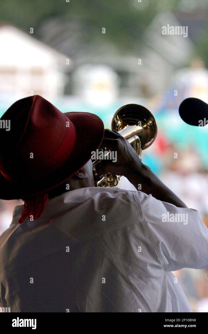 May 01 2009. New Orleans, Louisiana. The 40th New Orleans Jazz and Heritage Festival. Trumpet