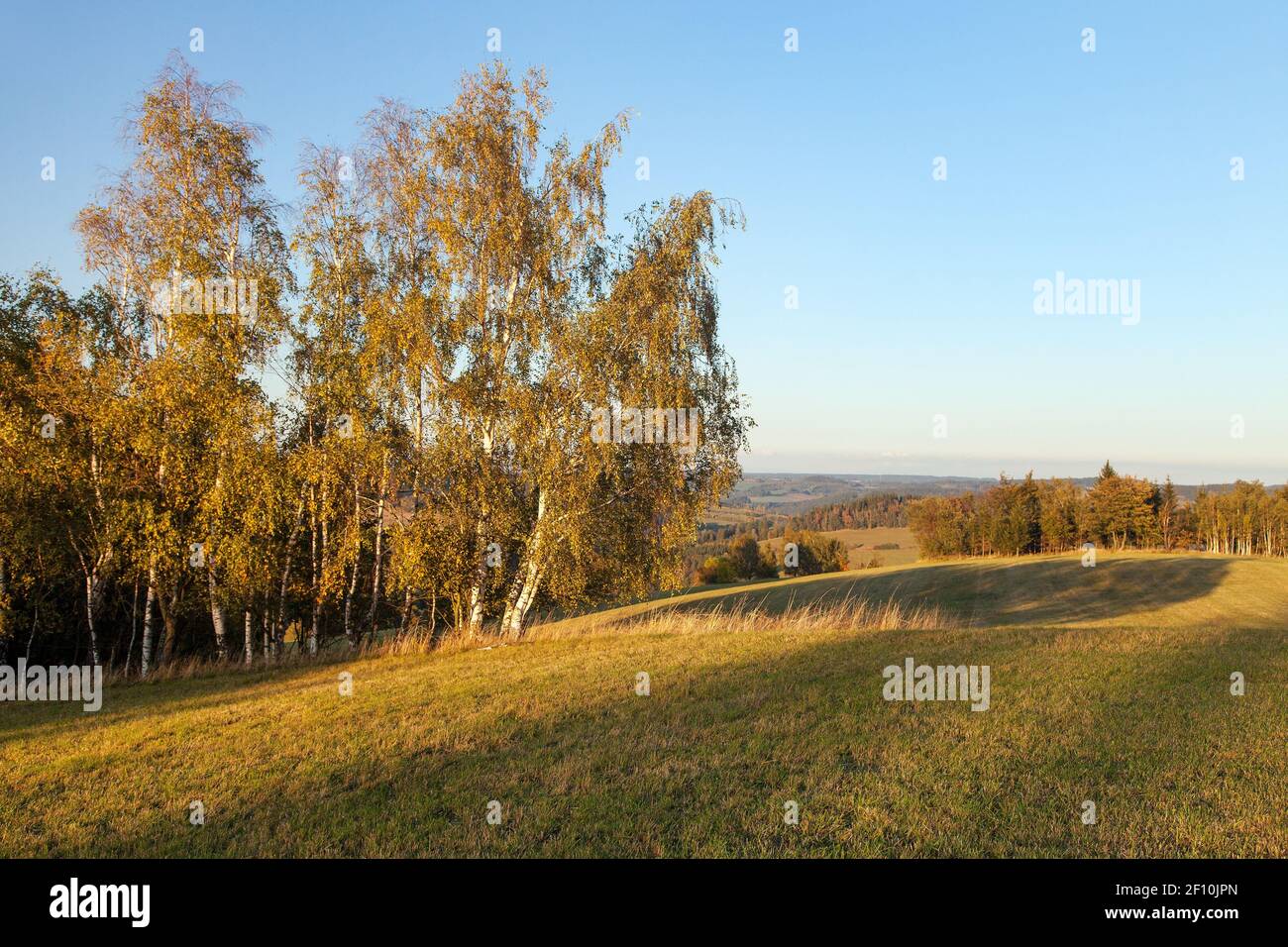 autumn panorama from bohemian and moravian highland,  Czech Republic Stock Photo