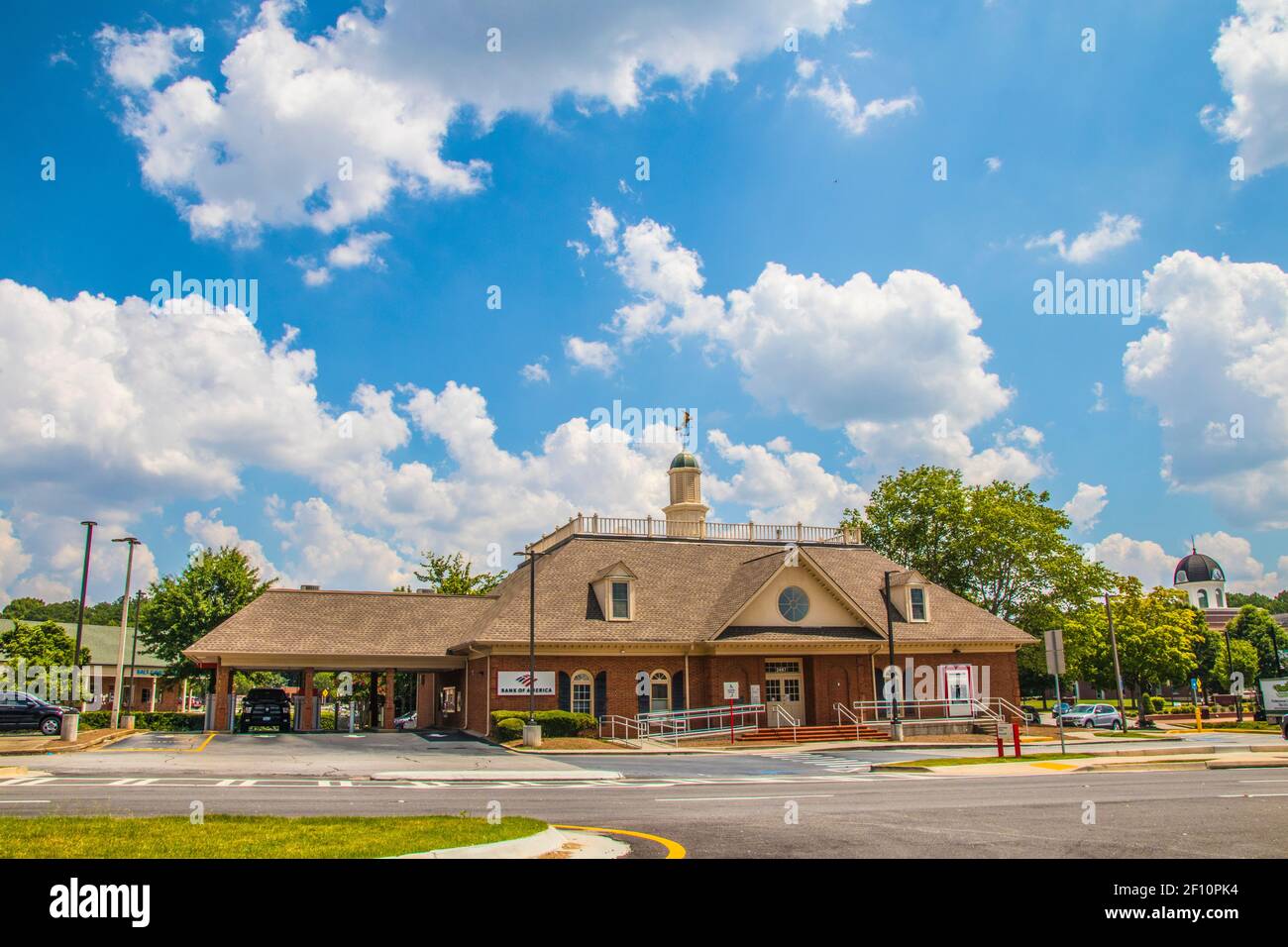 Snellville, Ga / USA - 07 20 20: Bank of America building with a blue ...