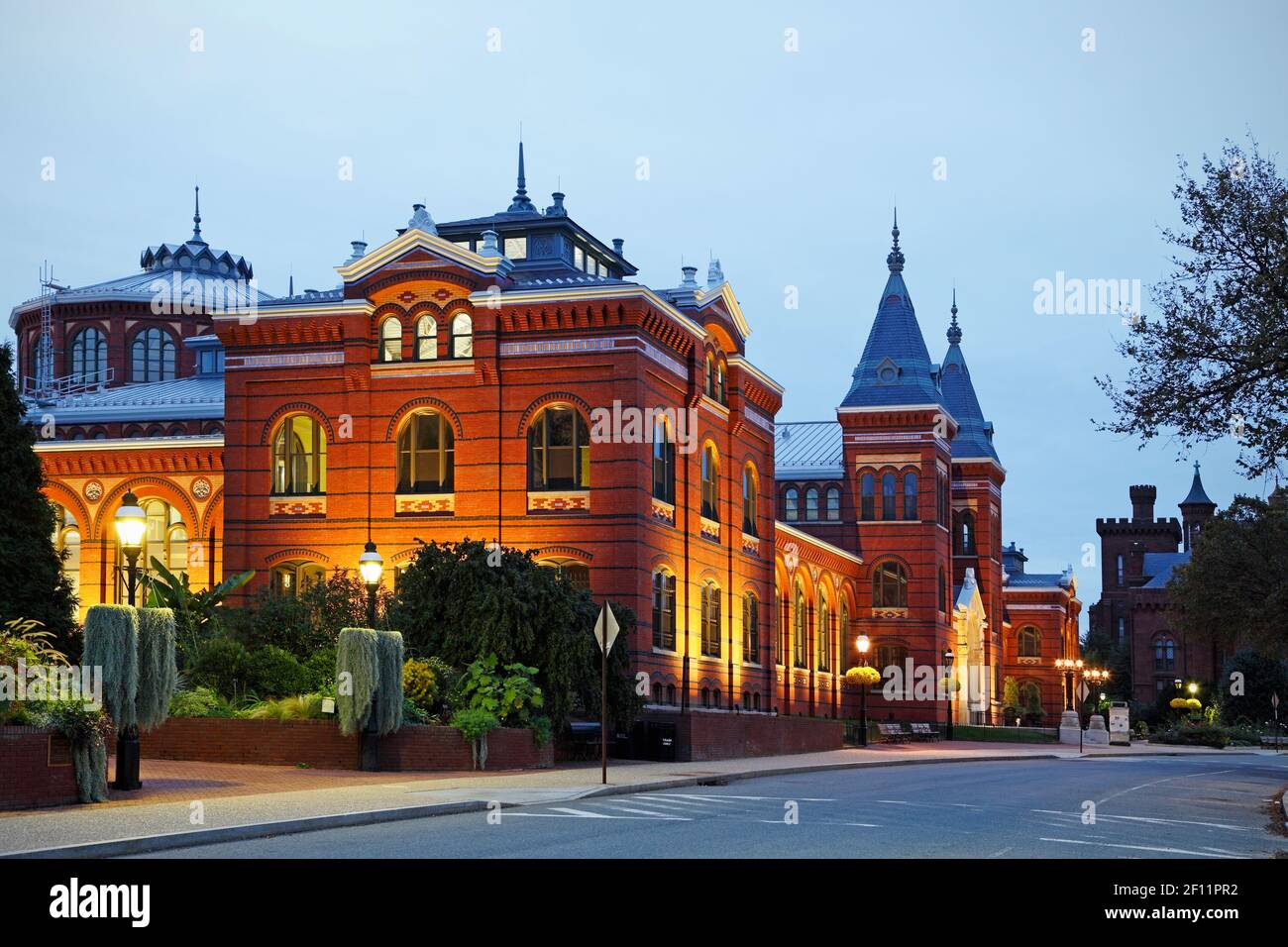 Smithsonian Institution, Arts and Industries building, Washington DC, at dusk Stock Photo