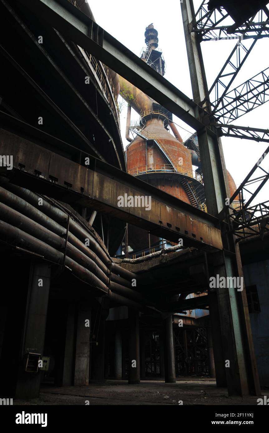 Shougang steel plant. (Photo by Raphael Fournier/Sipa USA) Stock Photo