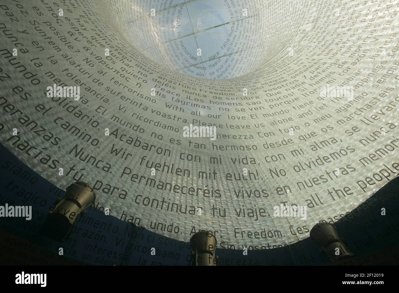 Spain, Madrid 03/04/2009 The Atocha station Memorial. On 11 March