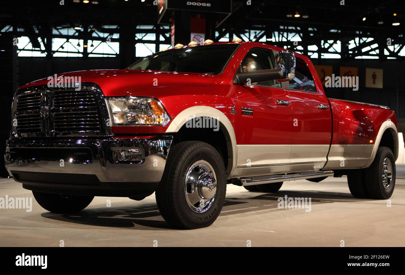 The Dodge Ram 3500 Heavy Duty sits on display at the 2009 Chicago Auto Show  in Chicago, Illinois, Wednesday, February 11, 2009. (Photo by Michael  Tercha/Chicago Tribune/MCT/Sipa USA Stock Photo - Alamy