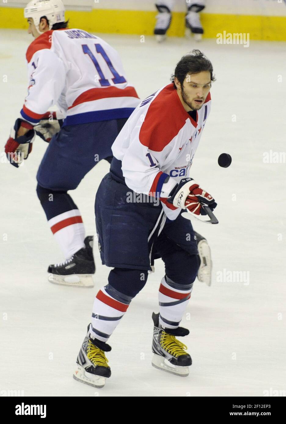 The Washington Capitals Alex Ovechkin right and his teammates