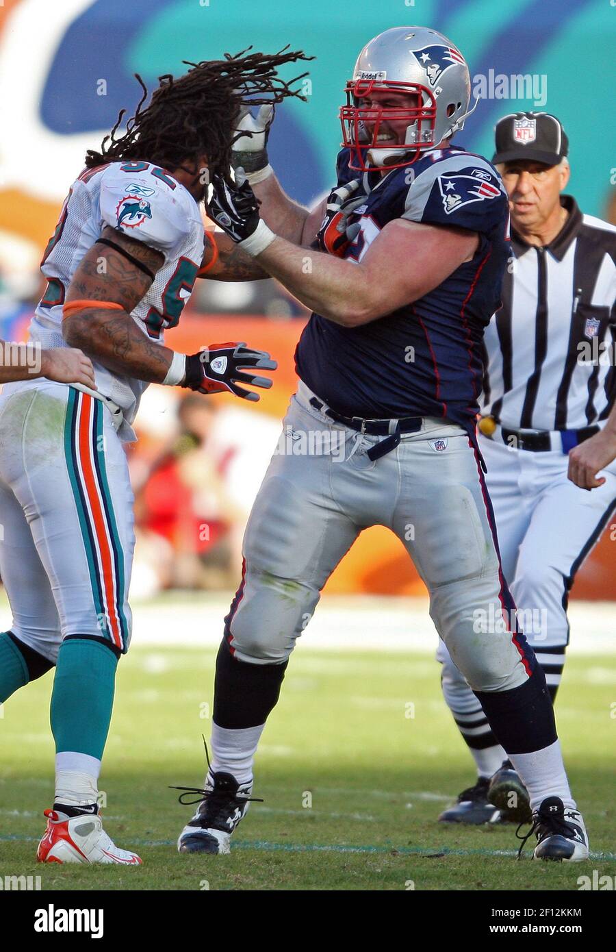 Miami Dolphins Channing Crowder and New England Patriots