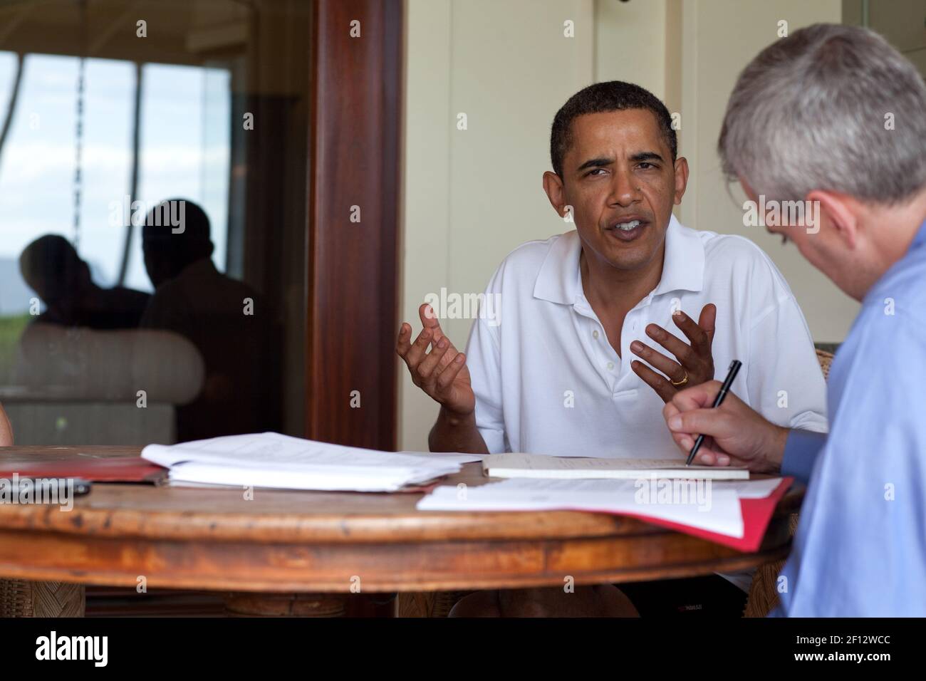 President Barack Obama meets with NSC chief of staff Denis McDonough ...