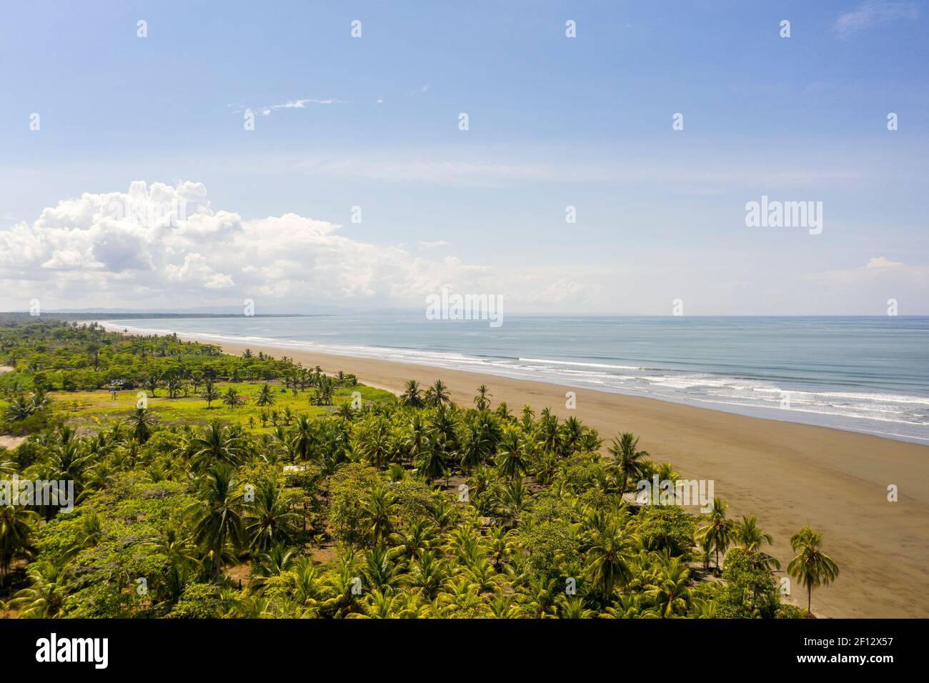 Landscape of beautiful exotic Tortuga beach and Terraba River in the southern Brunca region, Uvita, Costa Rica. Stock Photo
