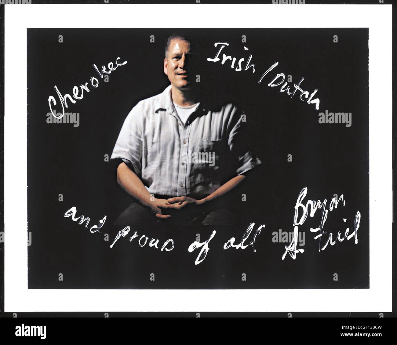 In this photo illustration, Bryan A. Friel identifies with her mixed