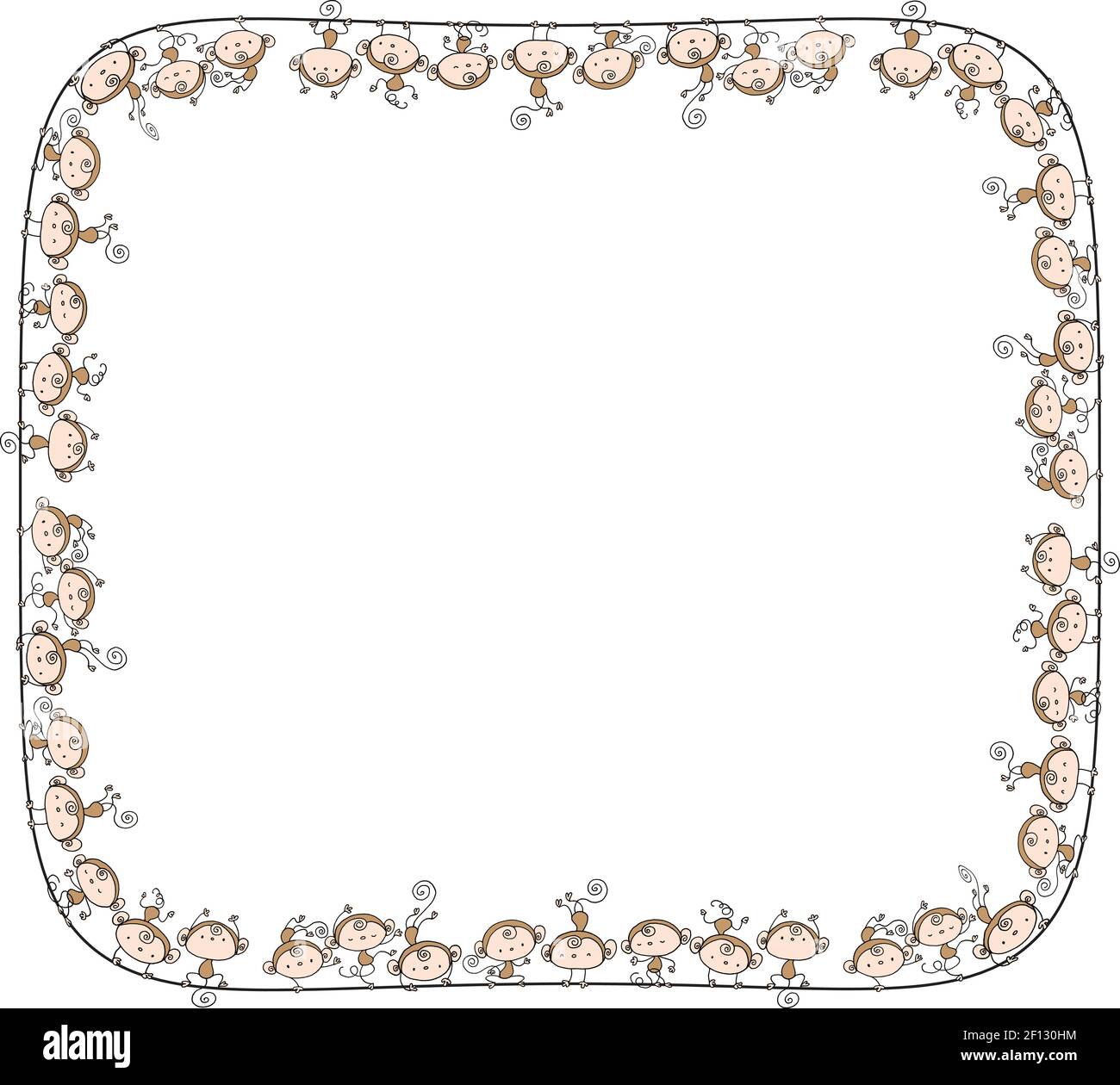 vector cartoon monkey action set square background Stock Vector Image ...