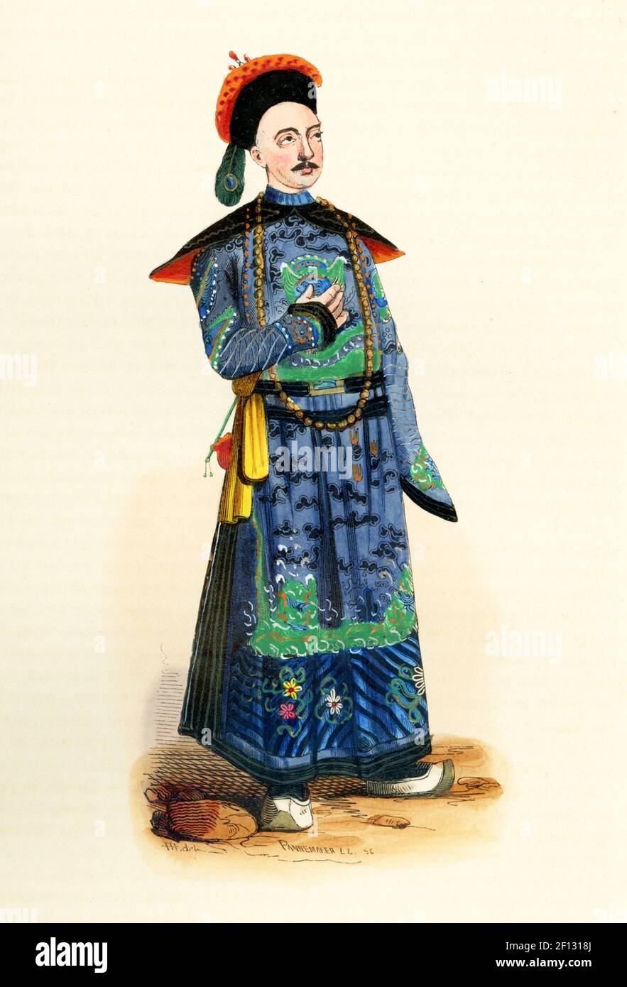 This 1840s illustration shows a Chinese Mandarin. A mandarin was a