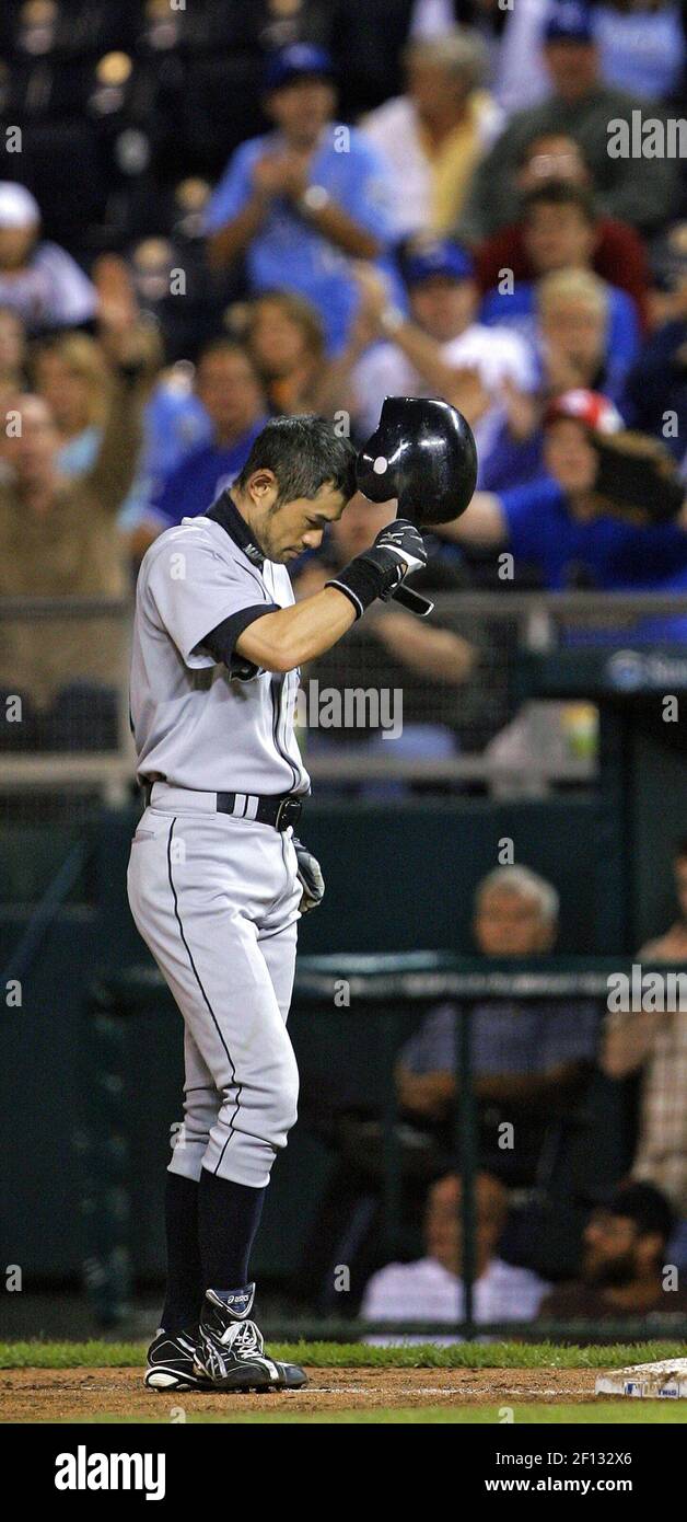 Seattle Mariners Ichiro Suzuki gets hit number 200 in the second inning  against the Texas Rangers September 13, 2009 at the Rangers Ballpark in  Arlington, Texas. Ichiro became the first player to