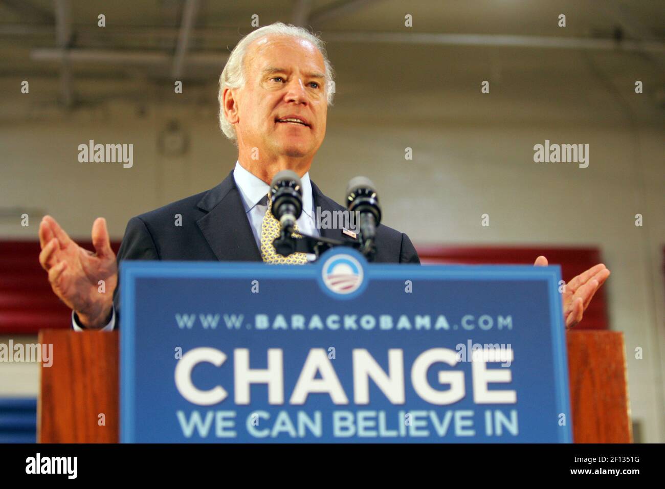 Democratic vicepresidential nominee Joe Biden speaks to a crowd