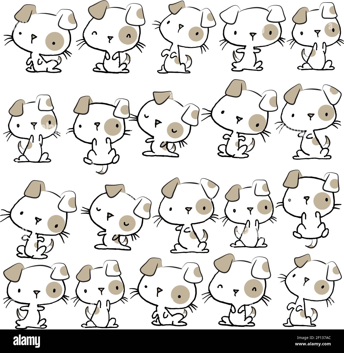 vector cartoon dog puppy background Stock Vector Image & Art - Alamy