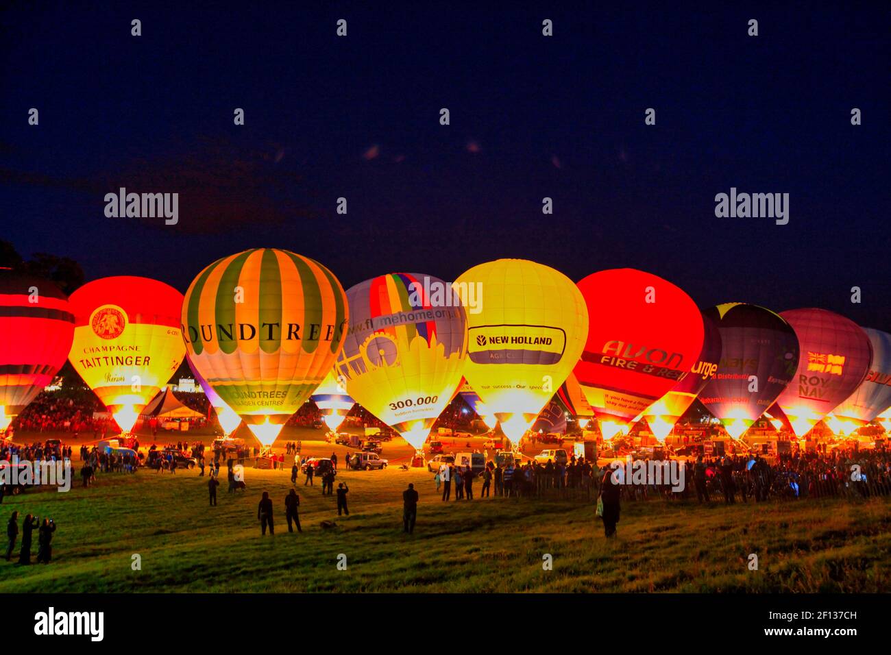 The famous "Night Glow" at the Astra Bristol Balloon Fiesta , Ashton