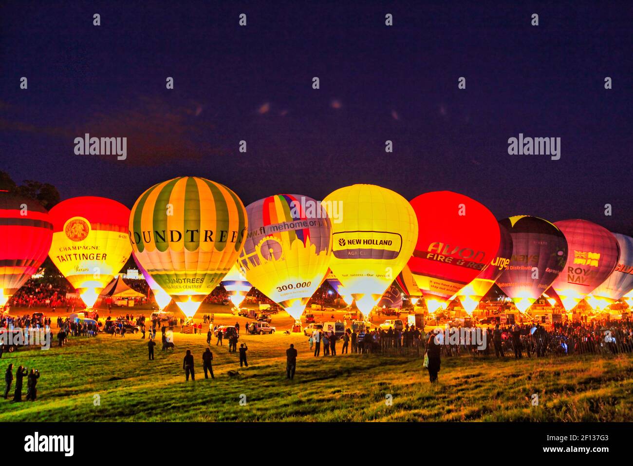 The famous "Night Glow" at the Astra Bristol Balloon Fiesta , Ashton