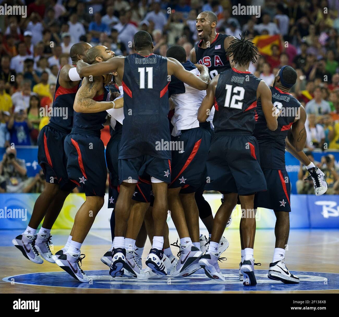Members Of The United States Men S Basketball Team Celebrate Defeating Spain In The Gold Medal Game On Sunday August 24 08 In The Games Of The Xxix Olympiad In Beijing China Photo