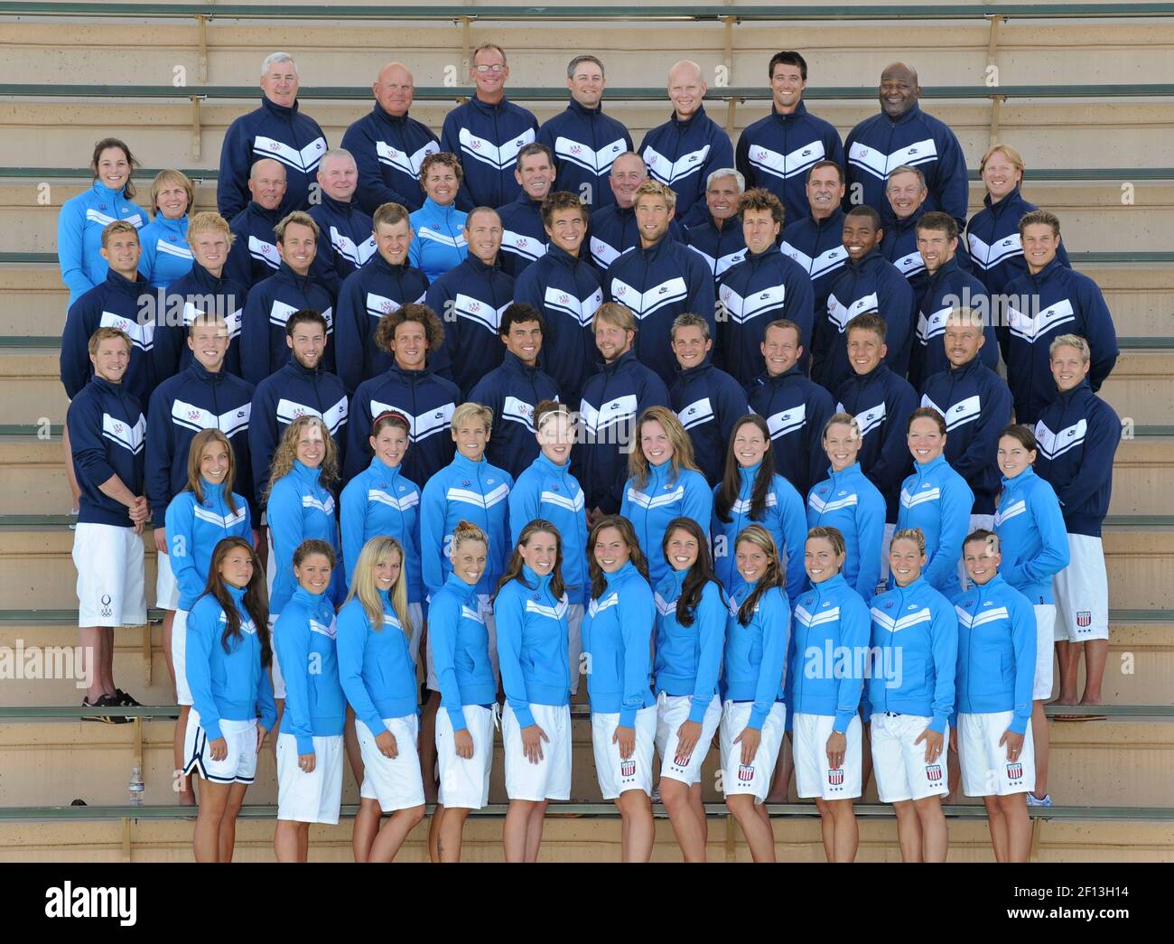 The 2008 U.S. Olympic Swimming team. (Photo by USOC/MCT/Sipa USA Stock Photo Alamy