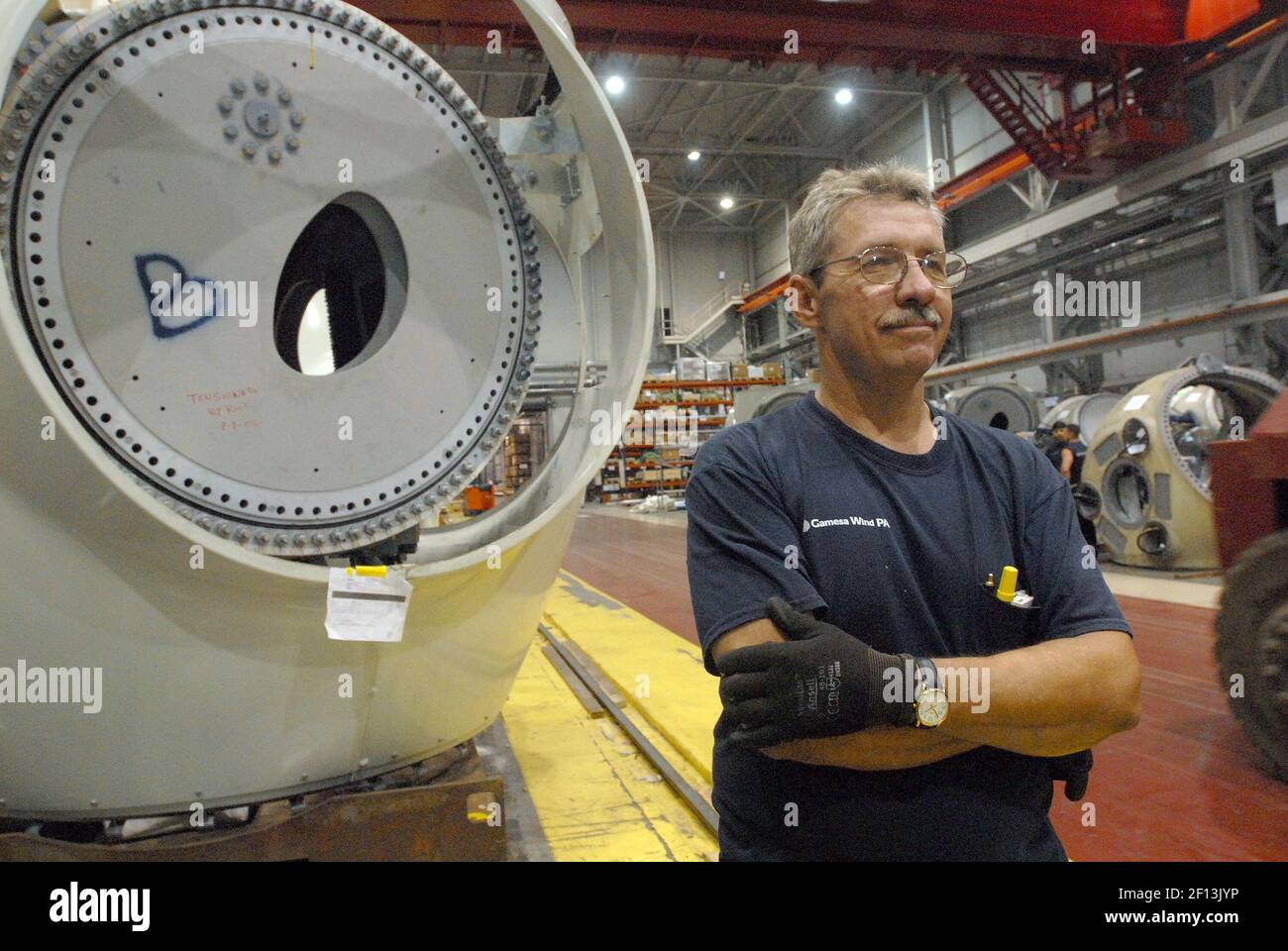 Losing his steelwork job was a blow to Jim Bauer, who now builds wind