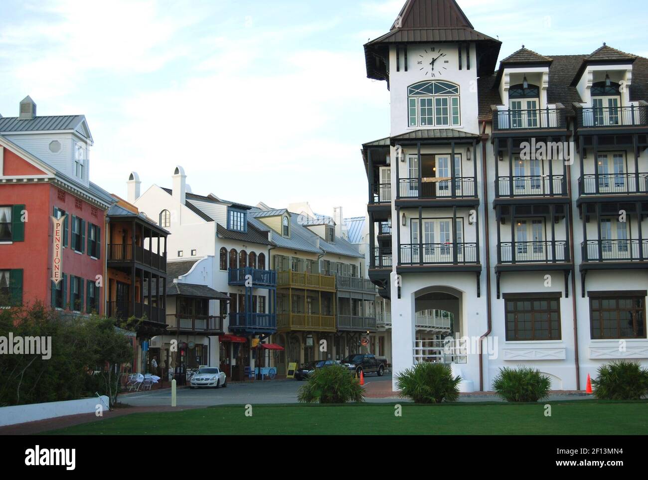 The town center of Rosemary Beach features shops and restaurants, some