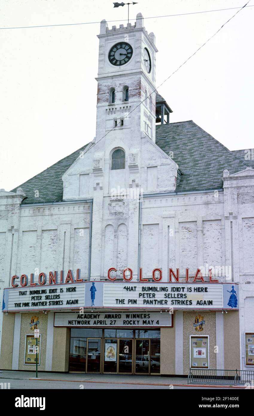 Colonial Theater 7th Street Junction City Kansas ca. 1977 Stock