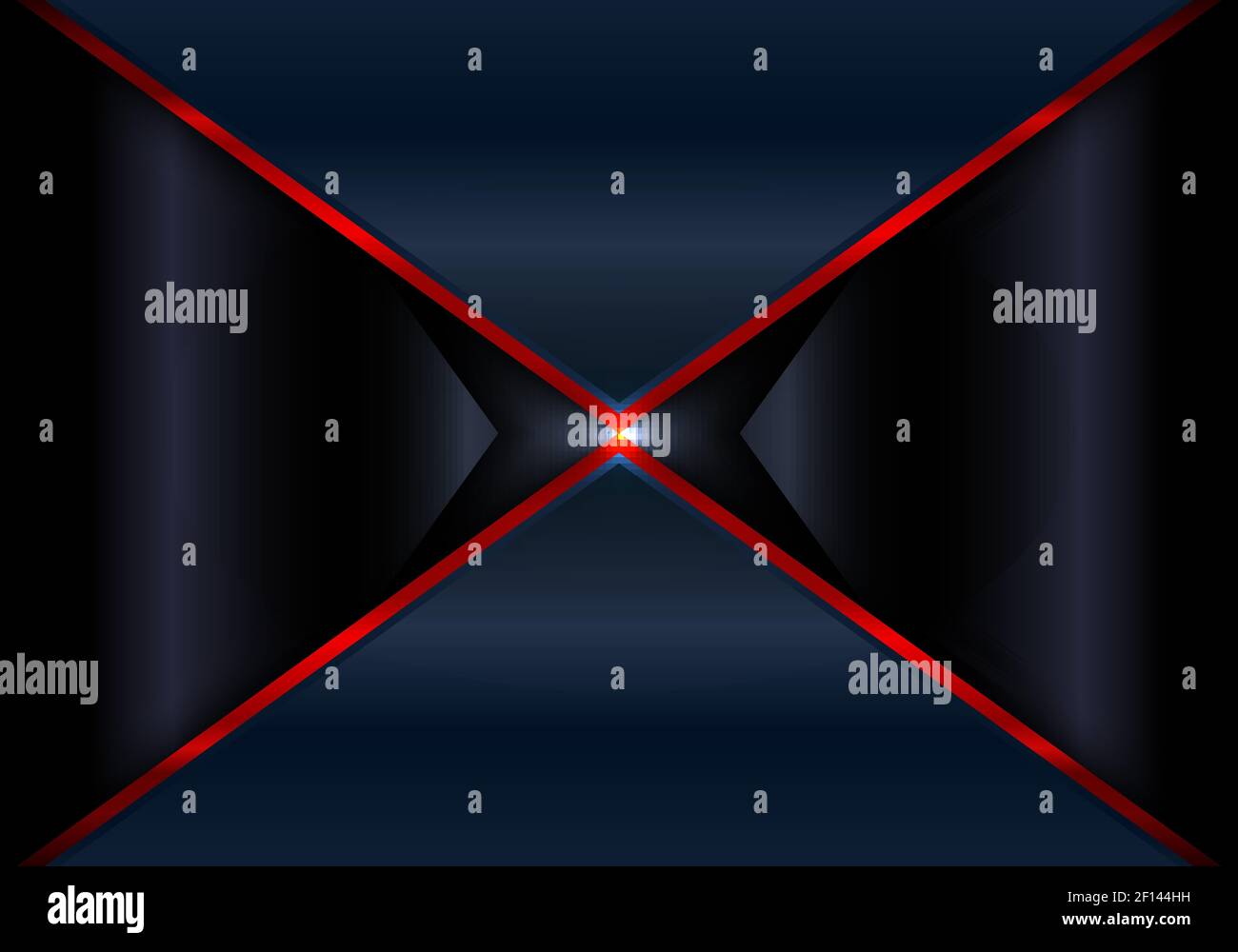 Abstract background blue triangle geometric overlaping layer with red line technology concept. Vector illustration Stock Vector