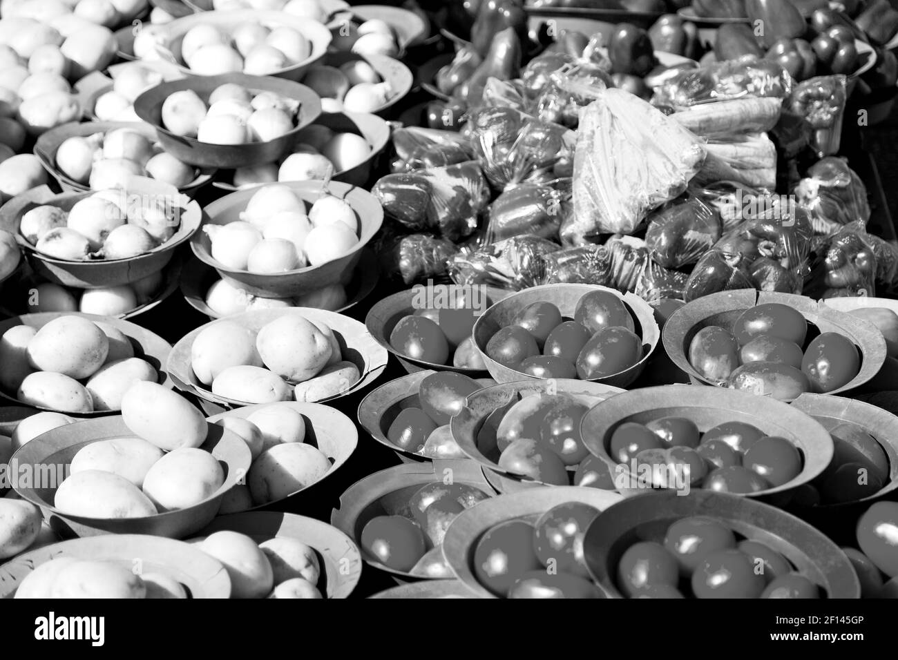 In south africa food market  vegetables   natural  light Stock Photo