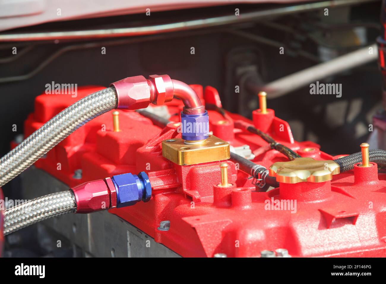 Diesel racing car engine Stock Photo