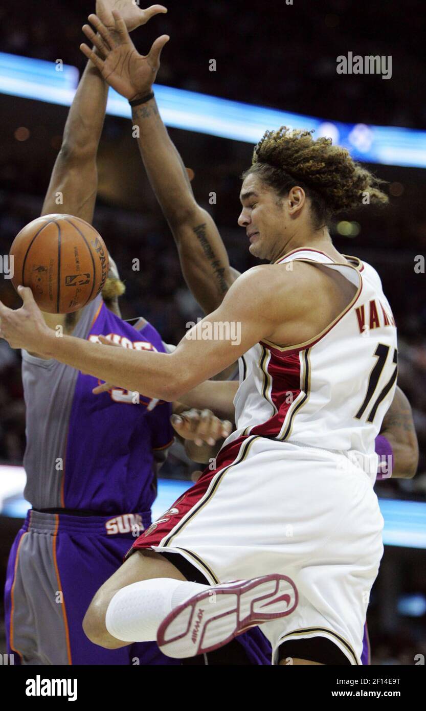 Phoenix Suns' Amare Stoudemire (left) tries to block Cleveland ...