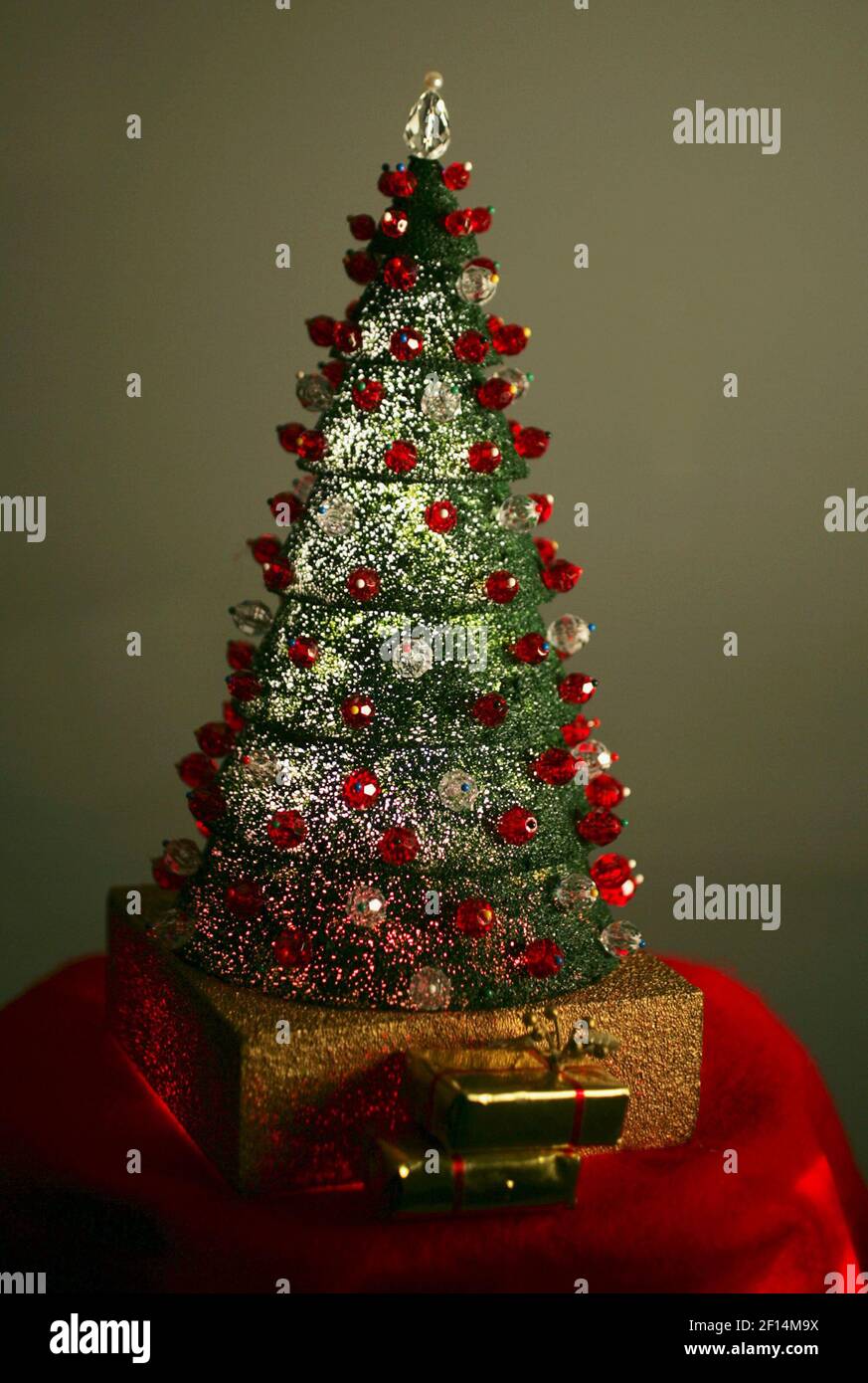 This year, Dow Chemical Co. has introduced a new, creative way to continue  the Christmas tree tradition in the form of Stak Trees made from Styrofoam-brand  foam. (Photo by Lew Stamp/Akron Beacon