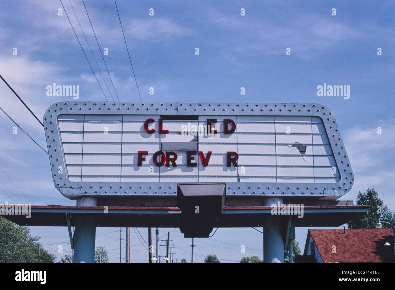 Starlite DriveIn Theater sign Route 10 Bay City Michigan ca. 1988