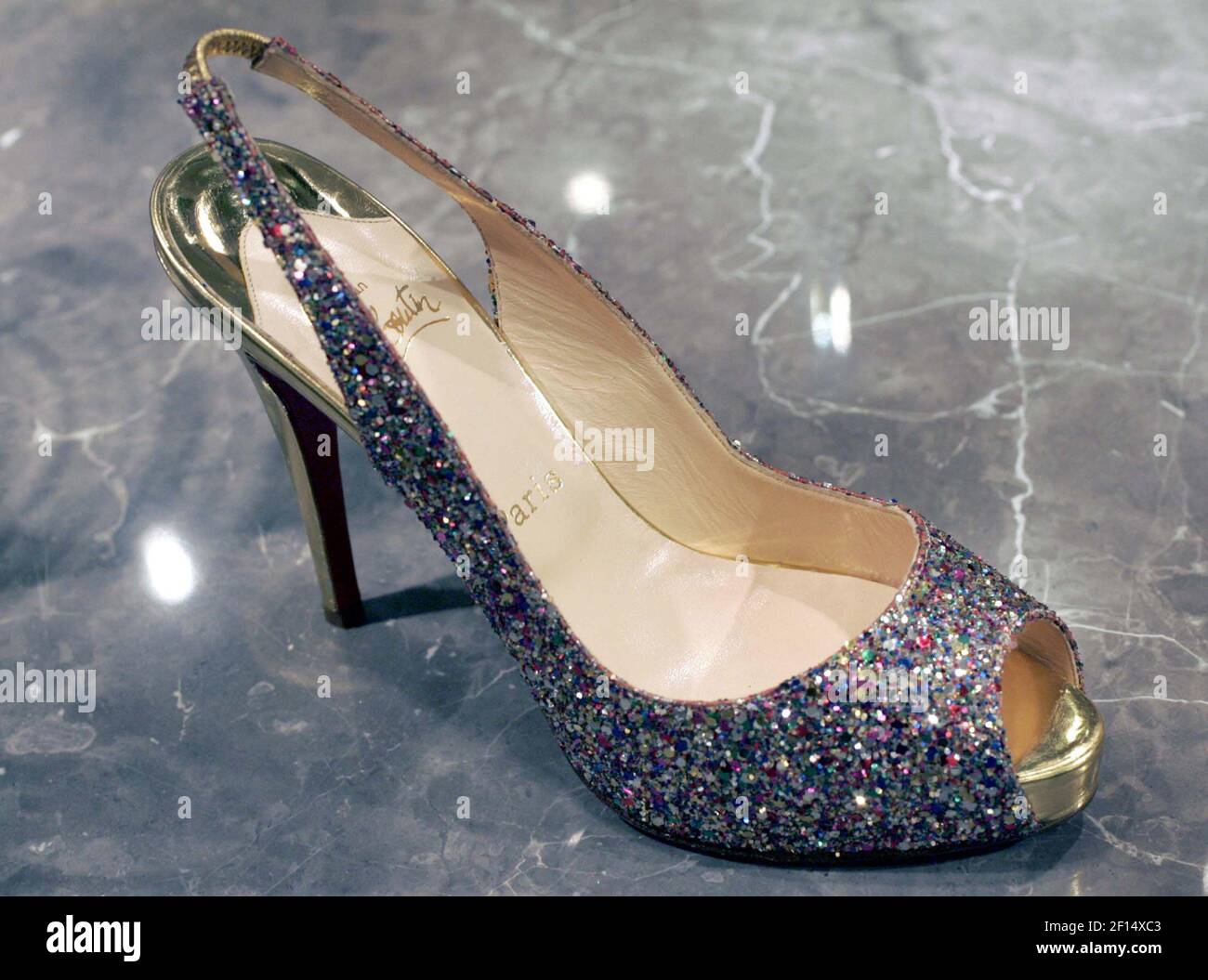 Glitter shoes by Christian Louboutin. (Photo by Ana Venegas/Orange County  Register/MCT/Sipa USA Stock Photo - Alamy
